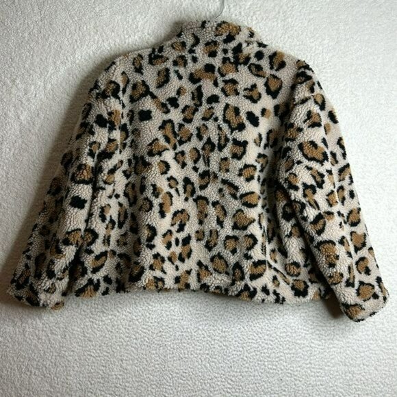 Jason Maxwell Womens Leopard Fleece Sherpa Teddy Jacket Full Zip PLUS 3X - Picture 4 of 7